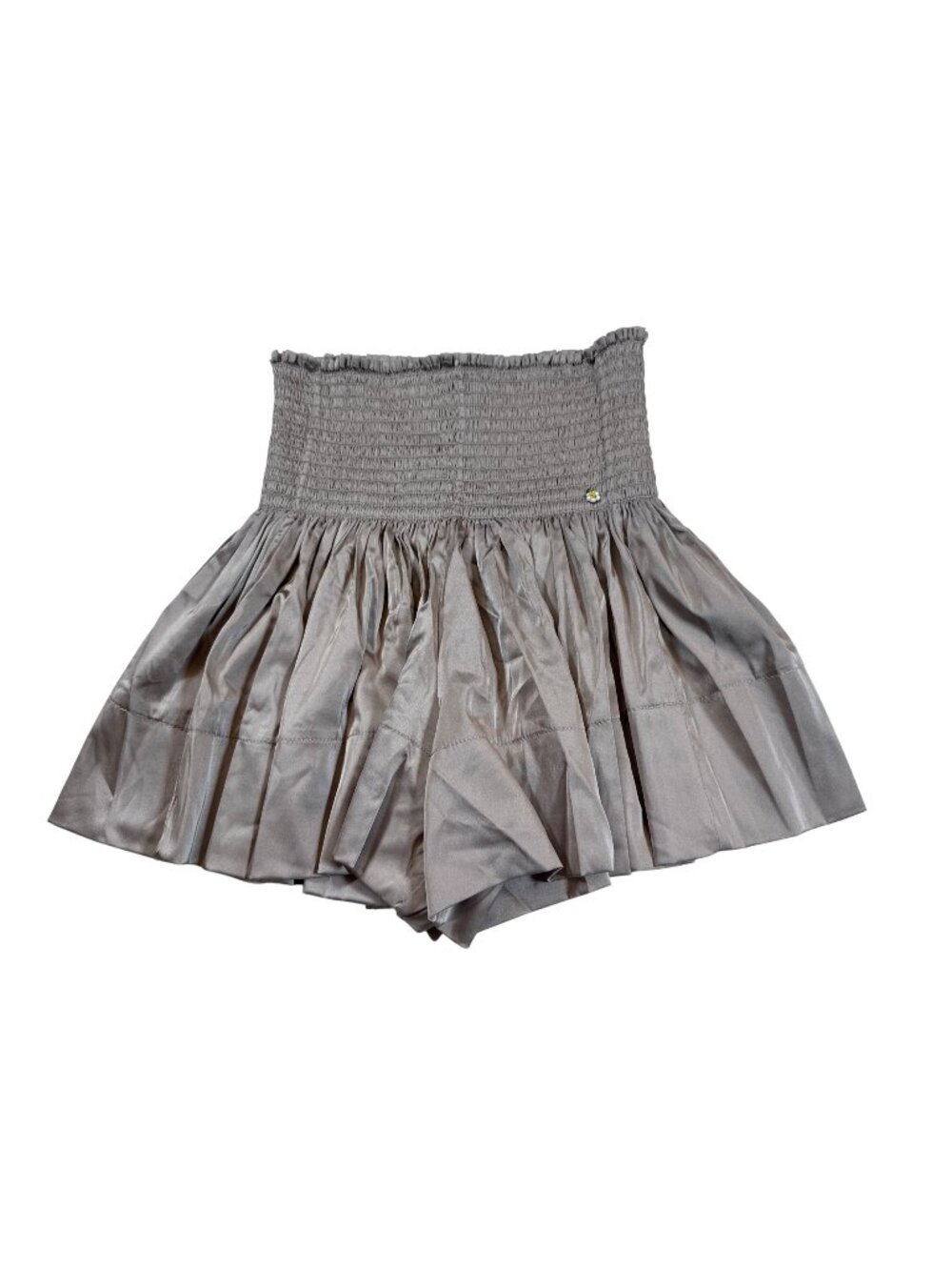 Natural Life XS Taupe Smocked Waist Flowy Mini Skort Polyester & Spandex (V1032)